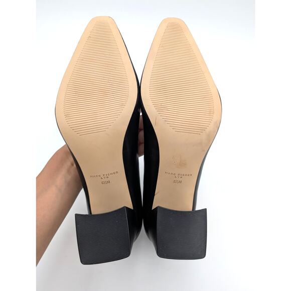 Marc Fisher Square toe Classic Heel Pump Women's Black Size US8.5M EU39 - Picture 8 of 11